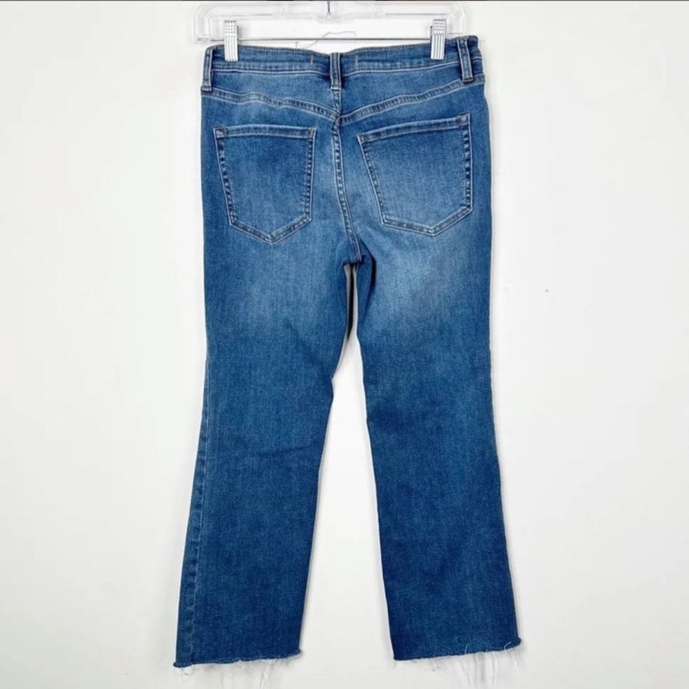Free People 5 Button‎ Closure Split Front Crop Medium Denim Jeans Womens 28” - Picture 4 of 11